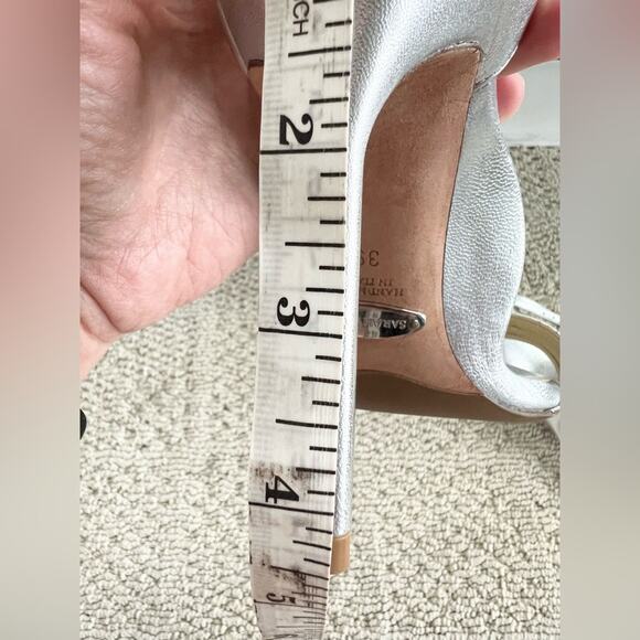 Sarah Flint Perfect Sandal heel Metallic Silver Nappa 39 or 8/8.5 wedding formal - Picture 10 of 11